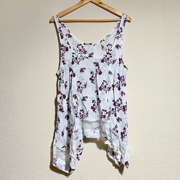 Free People Floral Lace Swing Top Trapeze ✨ Lowest Price ✨ - Picture 2 of 6